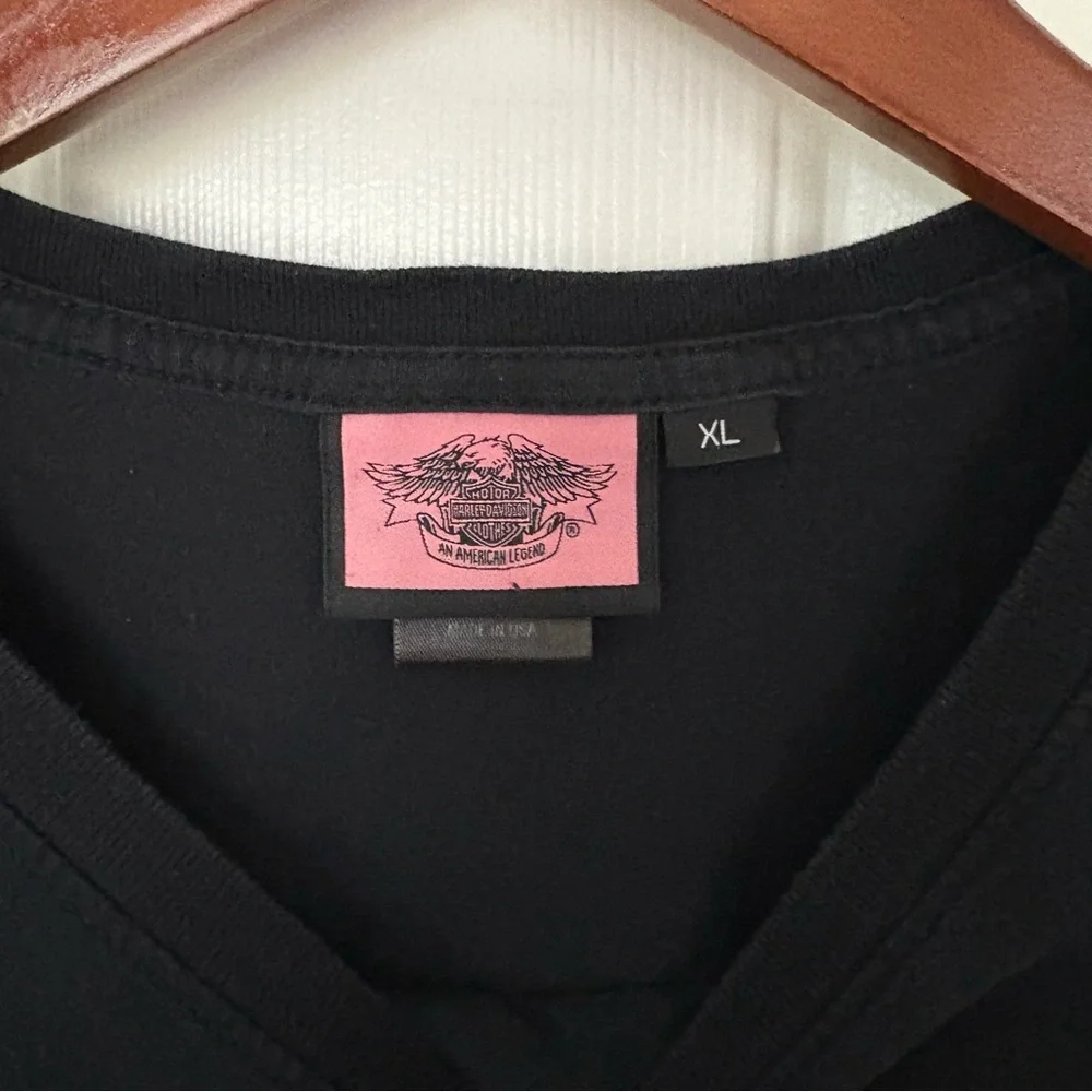 Vtg 2010 Harley Davidson Made in USA Pink Logo Graphic T-Shirt XL Unisex - Picture 5 of 8